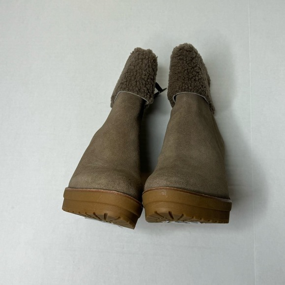 Lauren Ralph Lauren Brown Steph Shearling-Cuff Wedge Booties NEW Size 10 - Picture 7 of 12